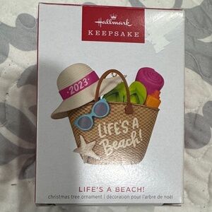 Hallmark Keepsake Life's a Beach Ornament with Pink and Blue Accents
